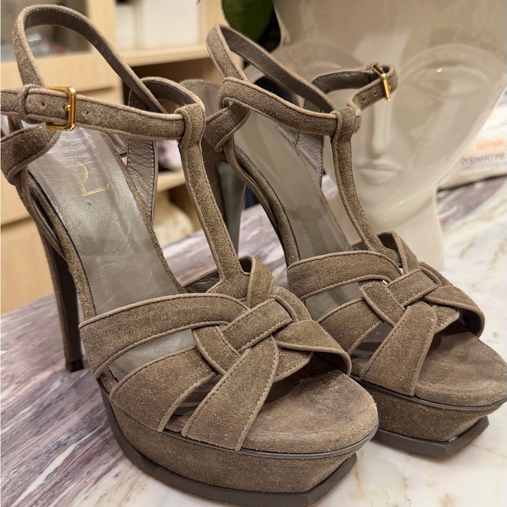 YSL tribute sandal heels 39